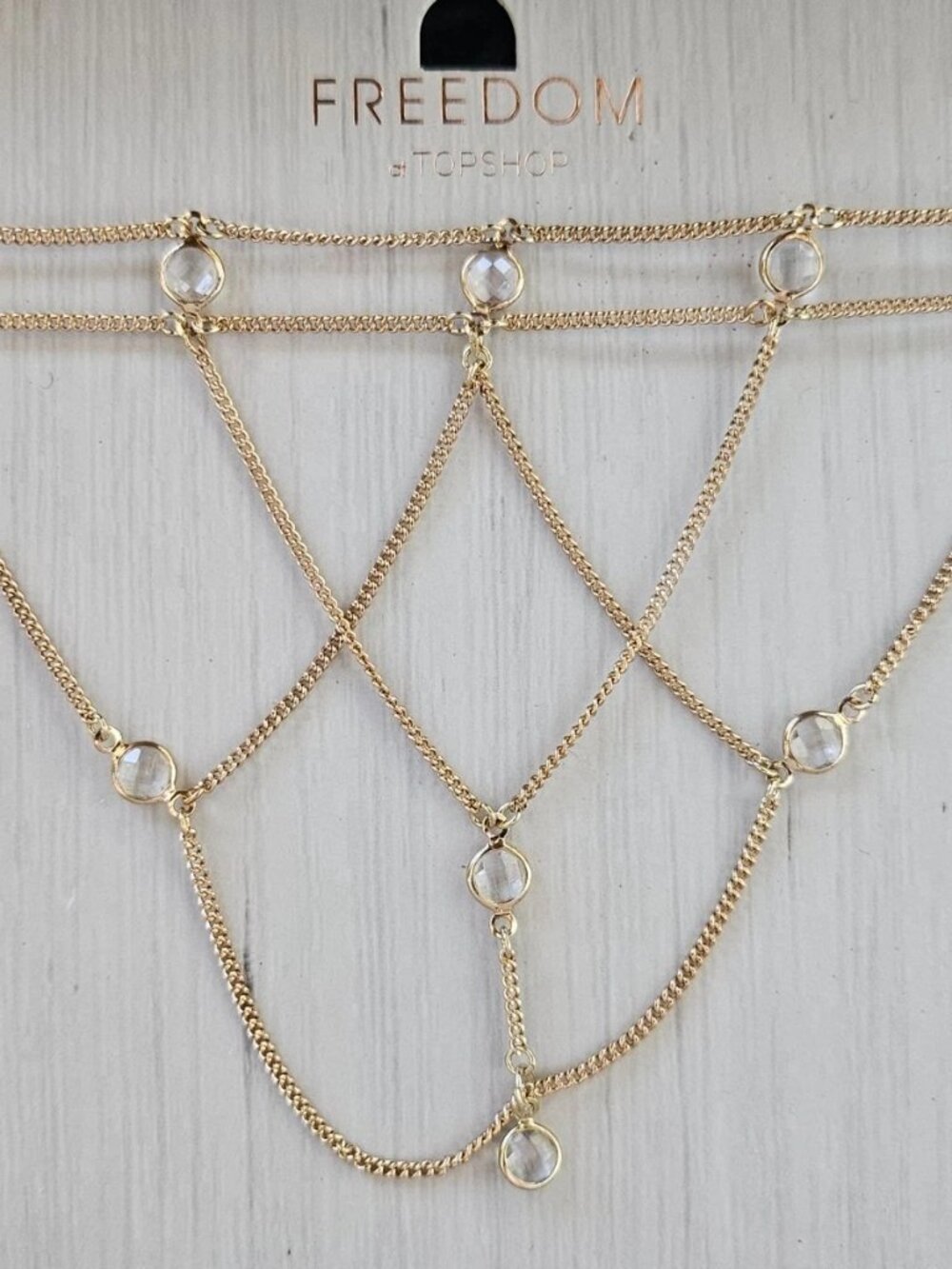 Topshop Women Necklace Choker Style Gold Tone Fashion Jewelry Freedom NWT